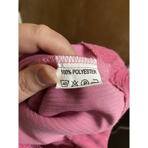 Corduroy Panel Straight Leg Two Tone Pants Bubblegum Pink High Waist Retro Sz M - Picture 12 of 12